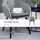 image 4 of HOMCOM Modern Upholstered Fabric Bucket Seat Dining Armchairs Set of 2 Grey
