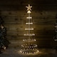 image 1 of 1.35m Light up Christmas Cone Tree with 160 Warm White LEDs and Timer Function