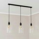 image 3 of ValueLights Kira Glass Cloche Dome 3 Drop Bar Matte Black Diner Ceiling Pendant Light Black