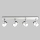 image 1 of ValueLights 4 Way Straight Bar Ceiling Spotlight Fitting in a Gloss White Finish - Complete 5w GU10 LED Bulbs 3000K Warm White