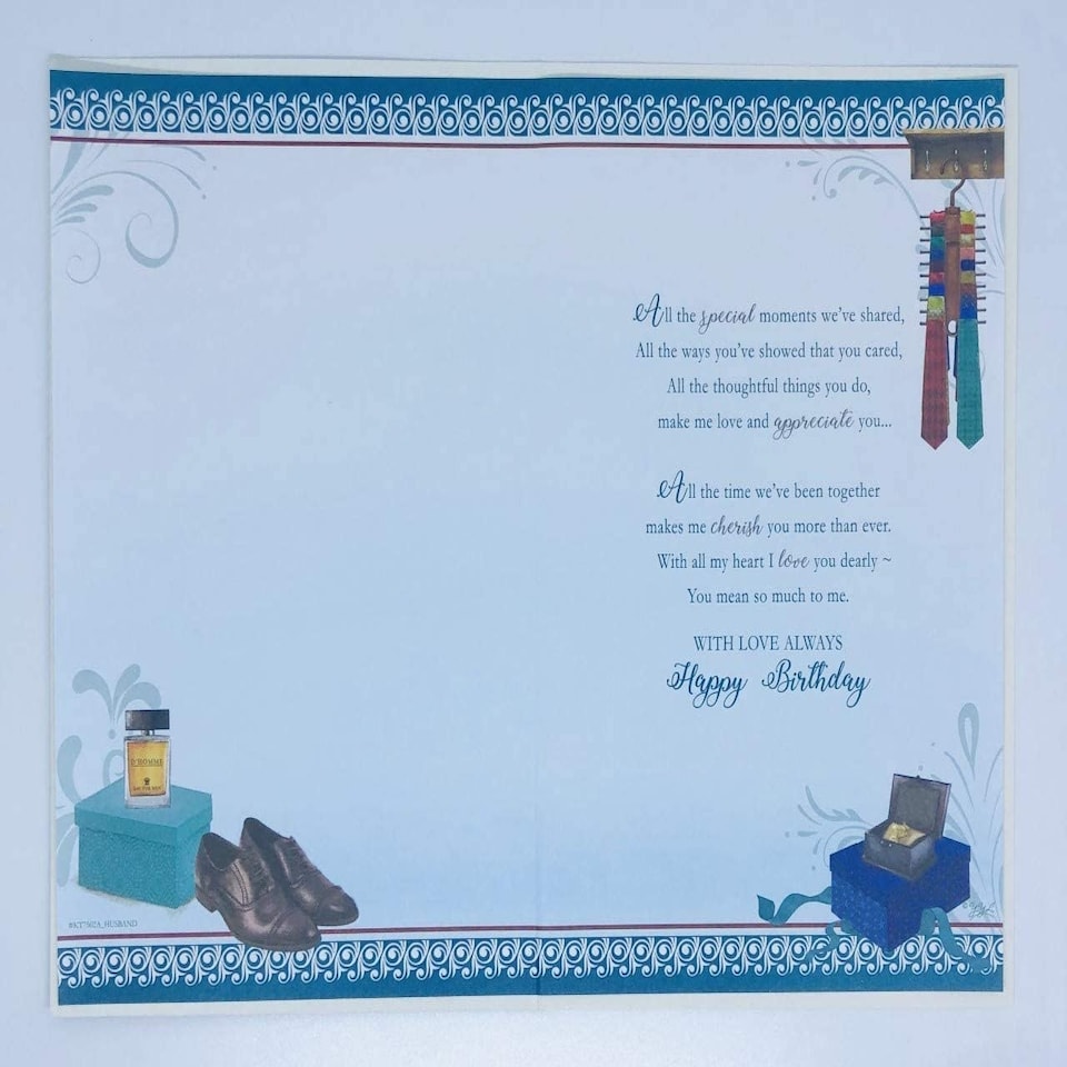 image 1 of With Love to My Husband On Your Birthday Keepsake Treasures Greeting Card
