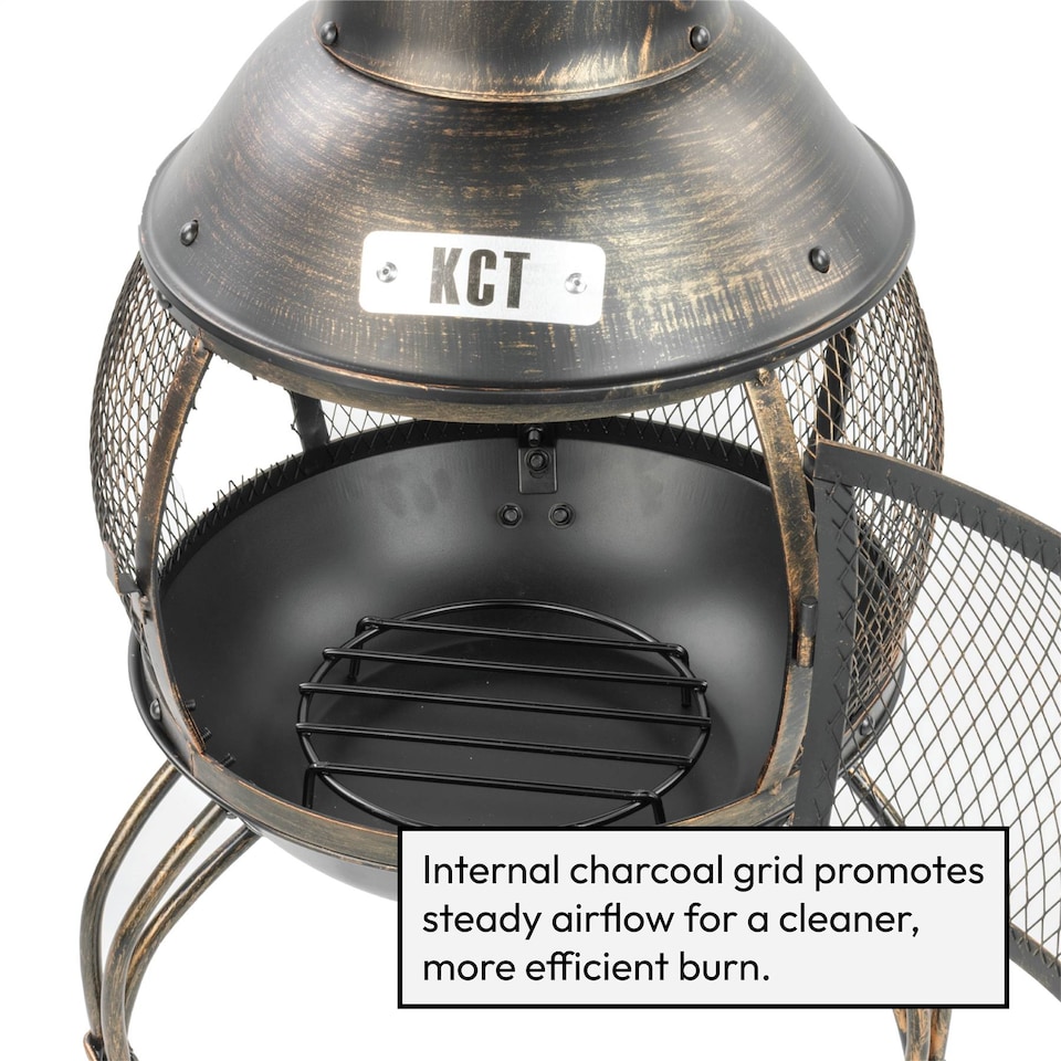 image 1 of KCT Classical Chiminea Outdoor Garden Log Burner for BBQs Camping