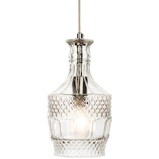 Decanter 1 Light Ceiling Pendant Chrome, Clear Decorative Glass, E14