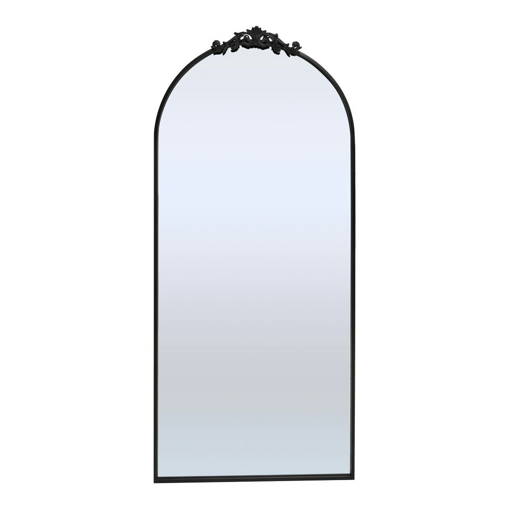 Living and Home Vintage Black Metal Framed Accent Mirror Black
