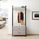 image 1 of Alva Open Wardrobe with 2 Drawers Grey | Grey Oak