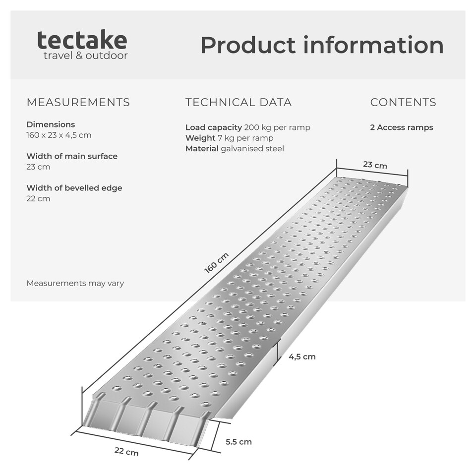 image 1 of Loading Ramps Sven - 2-Piece Set, 400 kg Capacity and Non-Slip