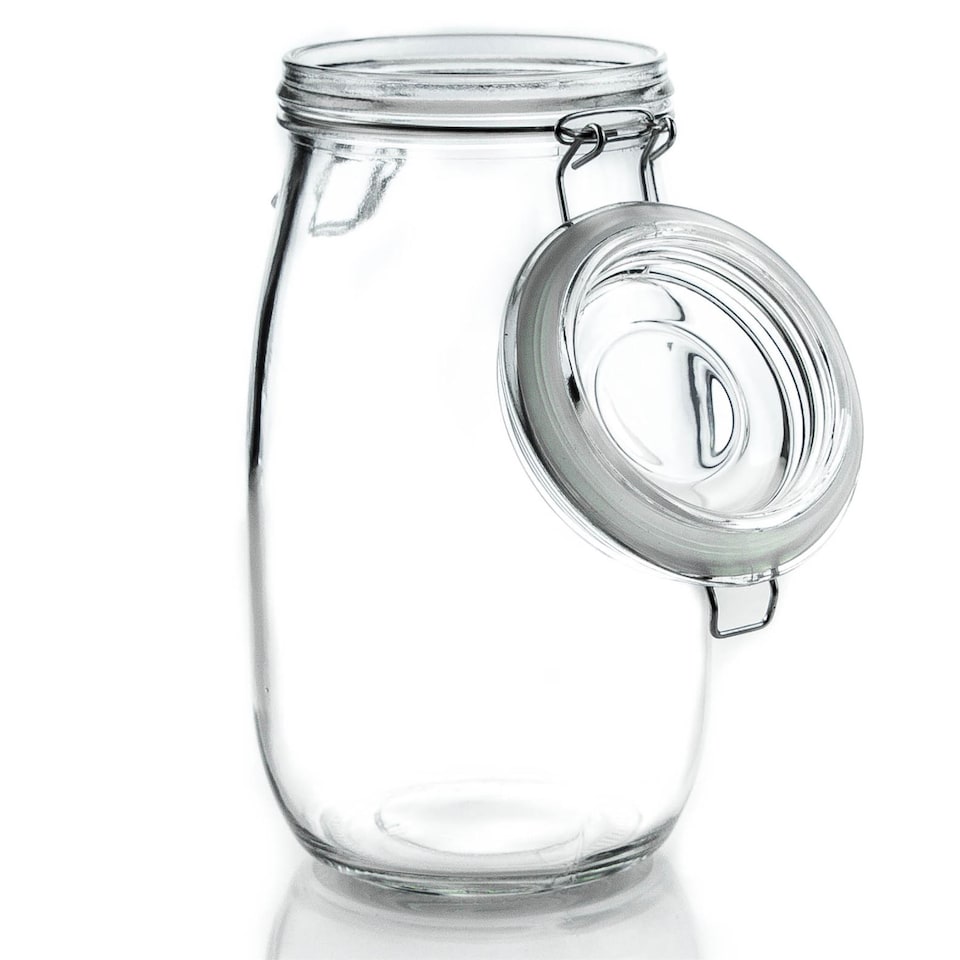 image 1 of Nicola Spring Heart Glass Storage Jars - 1.5 Litre - Clear Seal - Pack of 3