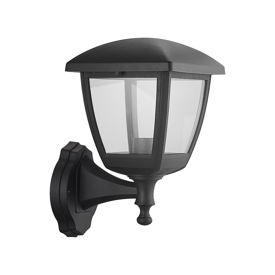 image 1 of CGC NOVA Large Black Outdoor Wall Lantern Light, IP44 Polycarbonate, Clear Diffuser, E27 Socket