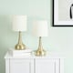 image 1 of ValueLights Teardrop Pair Gold Touch Table Lamp Cream Shade & Bulb Cream