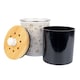 image 3 of Oak Leaves & Berries Food Waste Caddy - Metal 2L Golden Yellow Decorative Kitchen Compost Bin