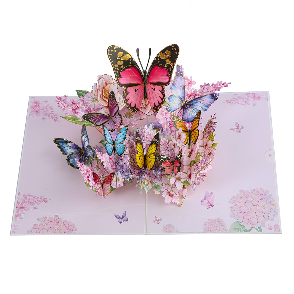 Pink Butterfly 3D Pop Up Greeting Card - Birthday Mother Anniversary ...