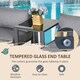 image 5 of Outsunny 5 Piece Garden Conversation Set 2 Footstools End Table with Cushions