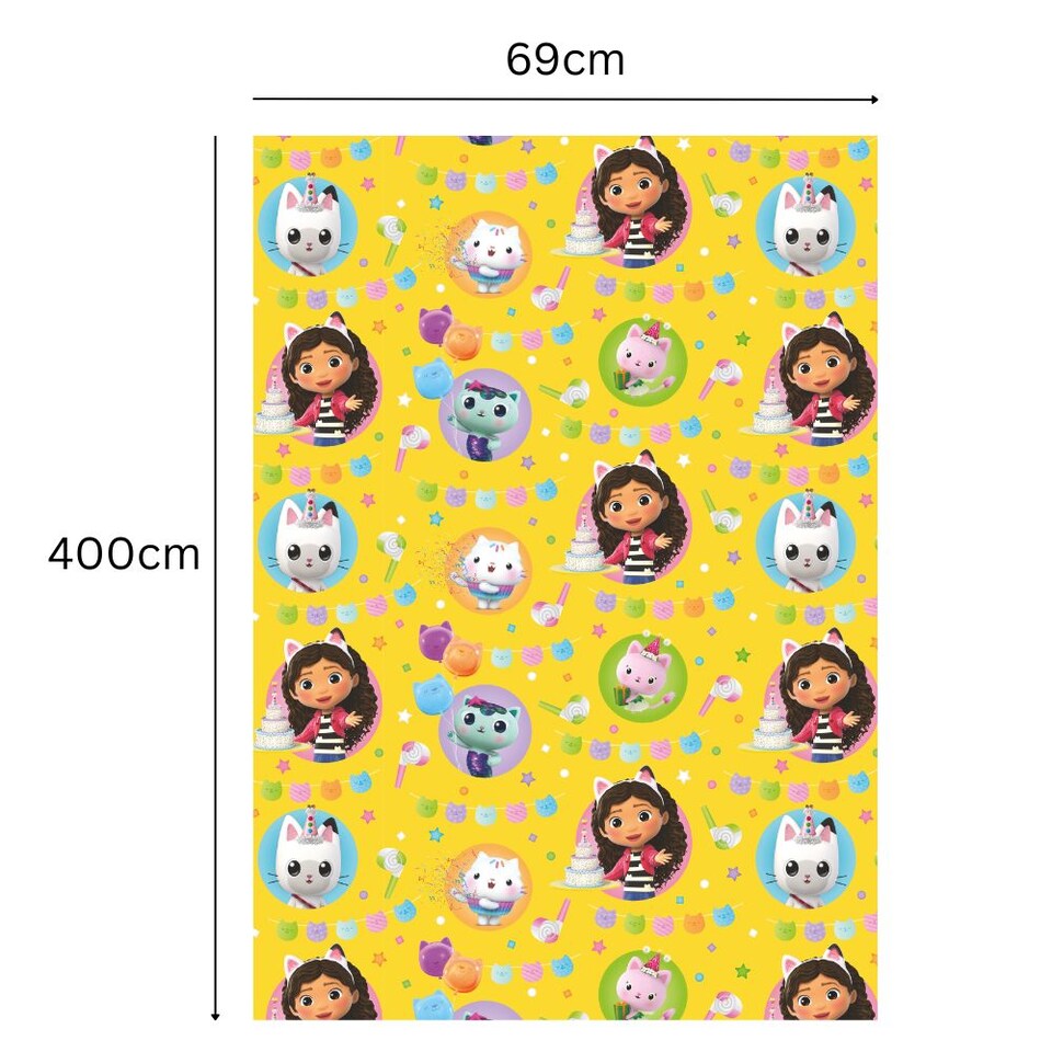 image 1 of Gabby's Dollhouse 4m Roll Wrapping Paper