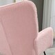 image 8 of HOMCOM Wingback Rocking Chair for Nursing w/ Steel Frame Pink
