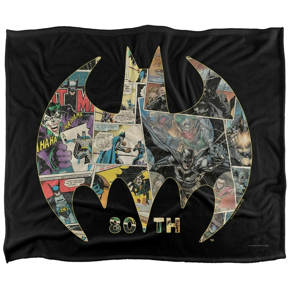 image 1 of Batman Comic Strip 80th Blanket - Multicoloured - One Size