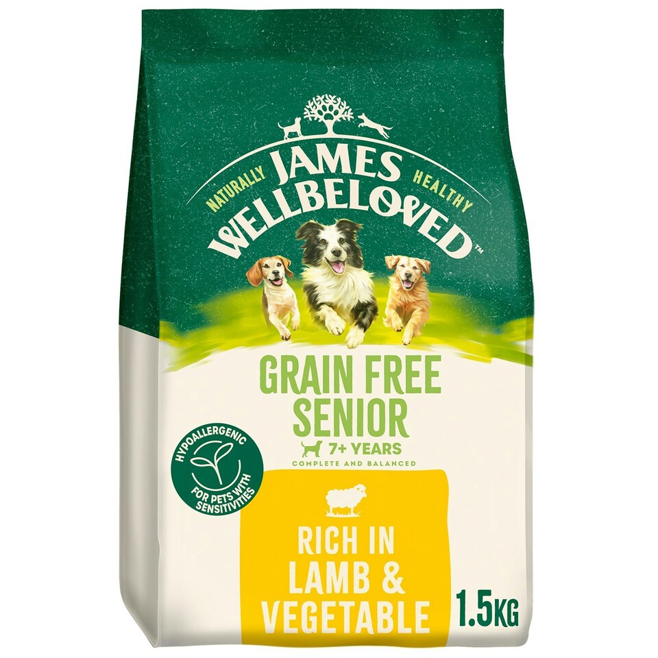image 1 of James Wellbeloved Grain Free 7+ Years Senior Dry Dog Food Lamb & Veg 1.5kg