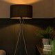 image 6 of ValueLights Camden Brushed Chrome Tripod Floor Lamp Charcoal Shade Grey