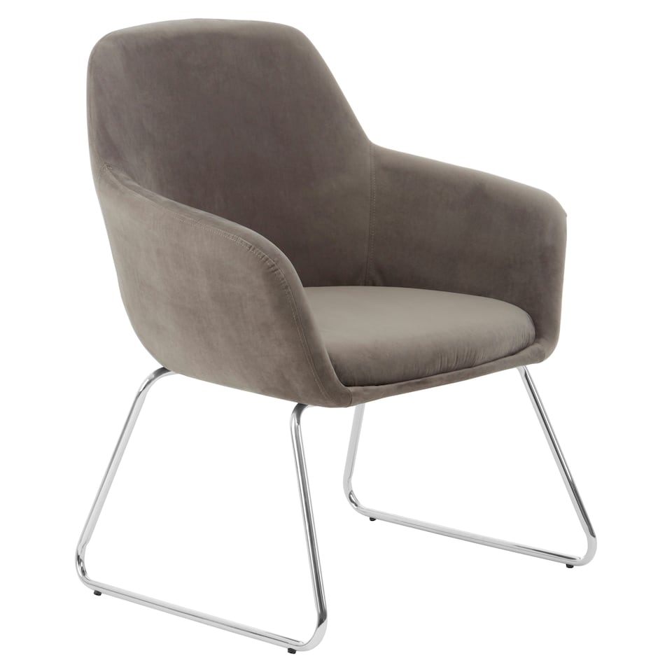 image 1 of Interiors by Premier Grey Velvet Chair, Ocassional Chair, Easy to Assemble Borg Chair, Comfy Office Chair