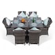 image 3 of Arizona Rectangular 6 Seater Rattan Patio Dining Set | Grey | Grey