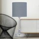image 5 of Chrome Jewelled Table Lamp with Grey Cotton Shade Chrome | Grey