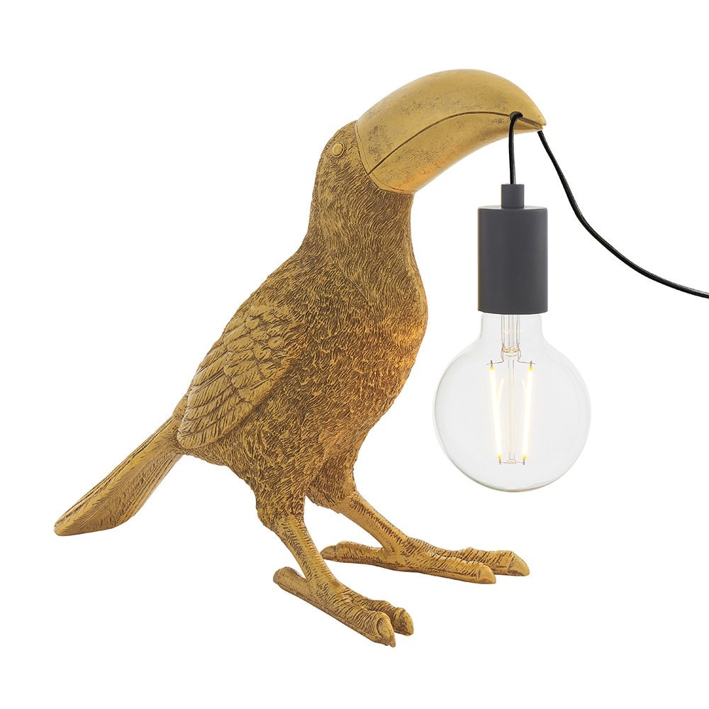 Andria Table Lamp Vintage Gold Paint & Matt Black