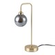 image 1 of Toner - Satin Brass with Smoked Glass Globe Table Lamp | Gold | Grey | Medium | 1