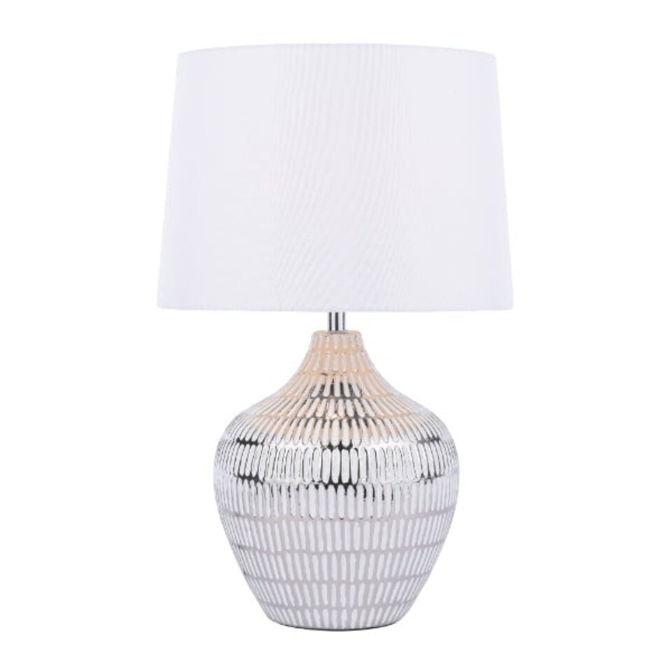 image 1 of Orla Silver Metallic Ceramic Touch Table Lamp
