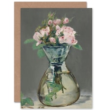 Edouard Manet Moss Roses In Vase 1882 Painting Floral Greeting Card