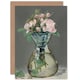 image 1 of Edouard Manet Moss Roses In Vase 1882 Painting Floral Greeting Card