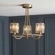 image 2 of Berenice 3 Light Multi Arm Glass Shade Semi Flush Ceiling Lamp Antique Brass