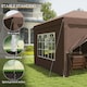 image 6 of Outsunny 3 x 6 m Garden Pop Up Gazebo, Wedding Party Tent Marquee, Water Resistant Awning Canopy with Sidewalls, Windows, Carry Bag, Brown