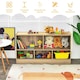 image 8 of COSTWAY Kids Storage Shelf 5-Cubby Wooden Bookcase Natural | Brown