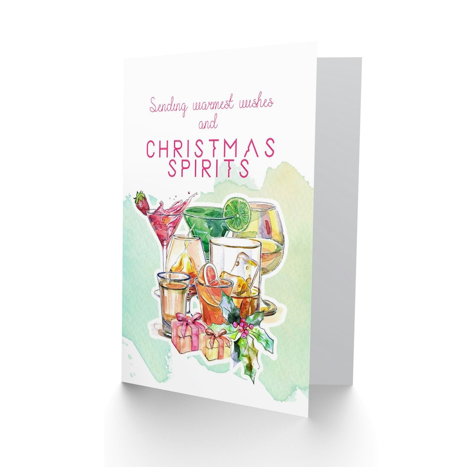 image 1 of Spirits Warmest Wishes Alcohol Christmas Card