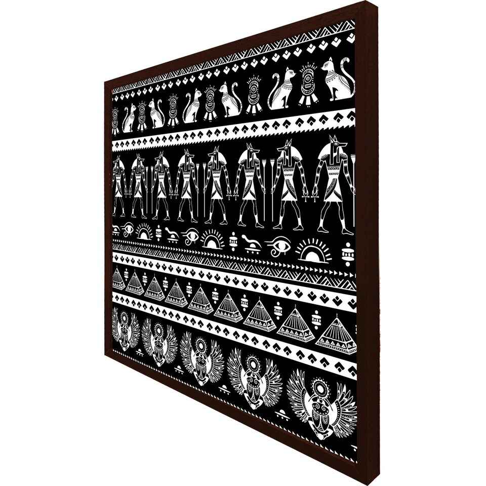 image 1 of Heiroglyphs on black (Picutre Frame) White | L