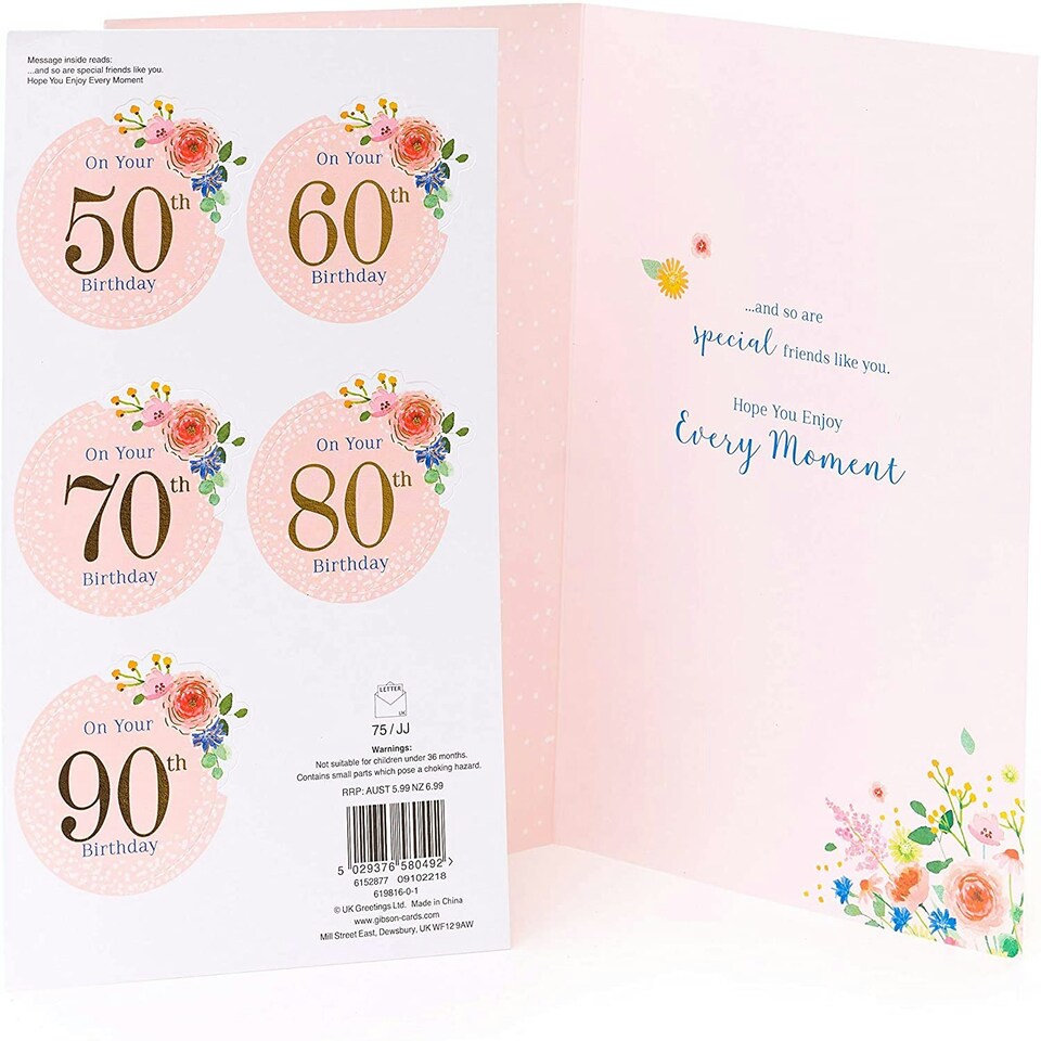 image 1 of Friend Card with Nice Words Personalised Age 50th, 60th, 70th, 80th, 90th