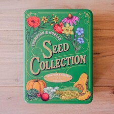 Thompson & Morgan Seed Tin - Retro Design Gardeners Gift Stores Seed Packets Safely. 214x157x55mm