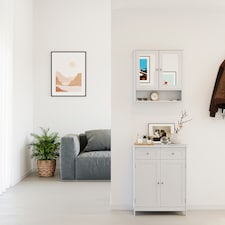 Bath Vida Priano 2 Drawer 2 Door Freestanding Bathroom Cabinet, White