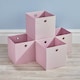 image 3 of Foldable Canvas Storage Folding Box Fabric Cube Cloth Bag 4 Piece Set | Pink