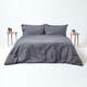 image 5 of Homescapes Dark Grey Linen Housewife Pillowcase - King Size | Grey | King