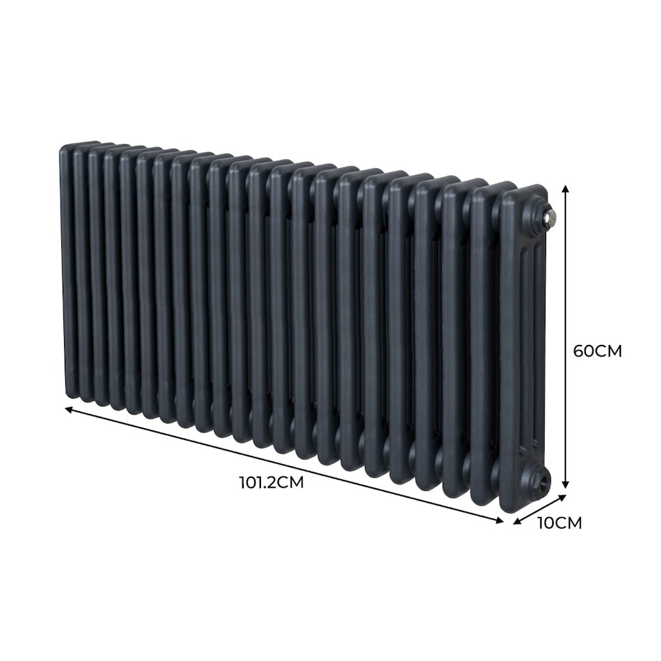image 1 of Traditional 3 Column Radiator 600 x 1012mm Anthracite Grey