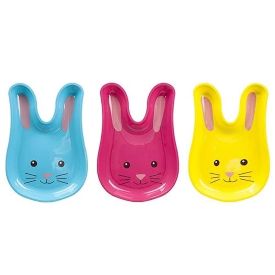 Assorted Easter Bunny Shaped Plastic Reusable Serving Tray 32cm