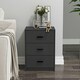 image 4 of Black 3-Drawer Bedside Table Grey | Colour: Cool Grey