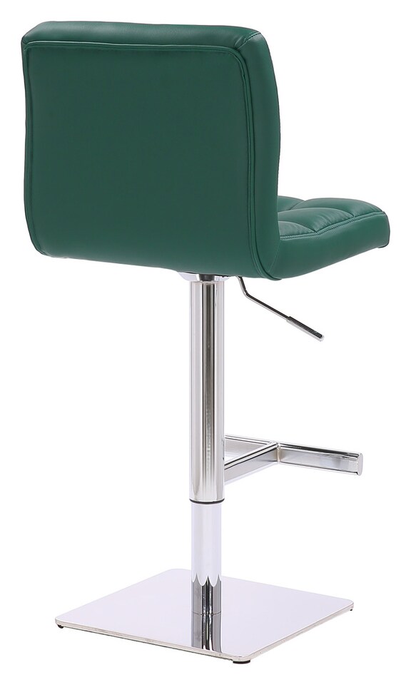 image 1 of Allegro Leather Single Deluxe Kitchen Bar Stool, Chrome Footrest, Swivel Gas Lift, Breakfast Bar & Home Barstool, Sage Green