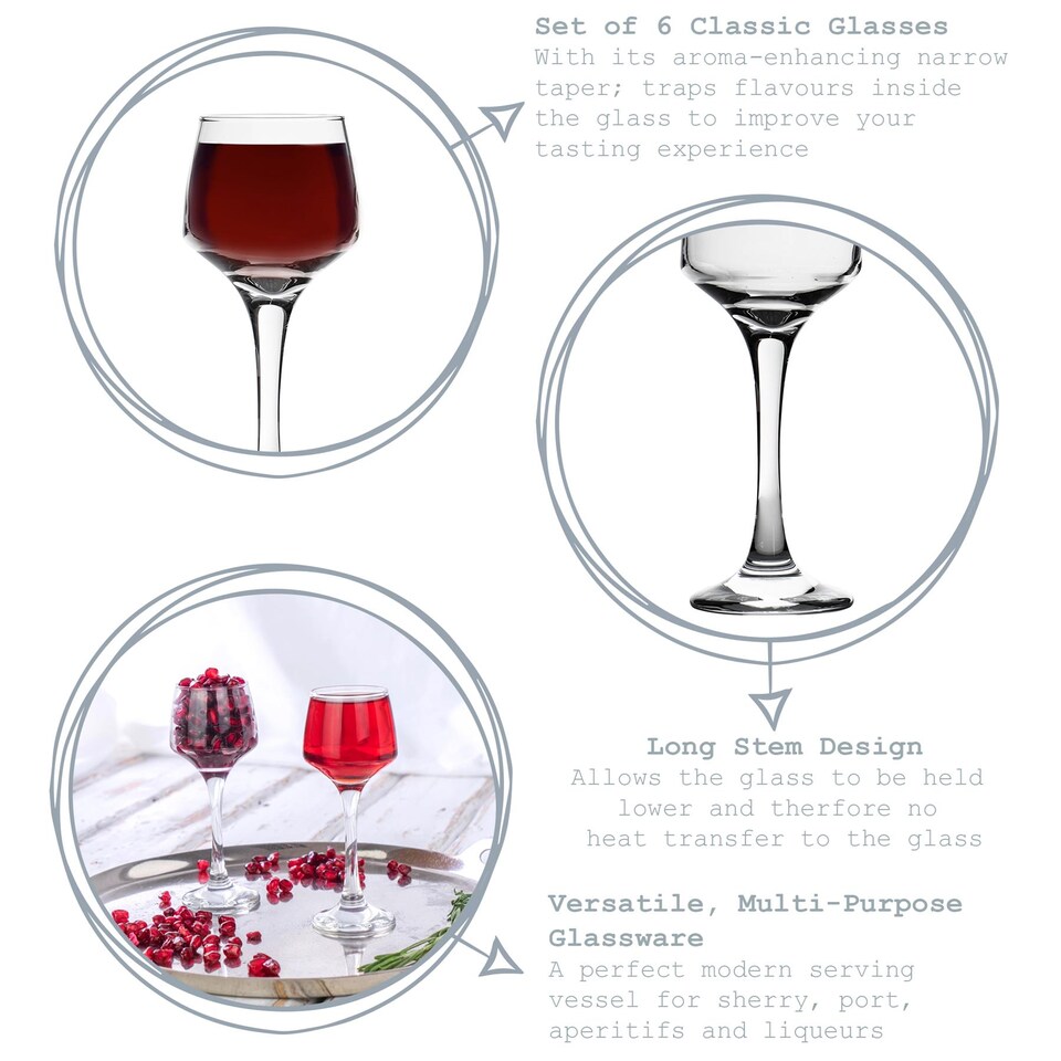 image 1 of LAV Lal Sherry Glasses - 80ml - Clear - Pack of 6