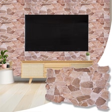 NOVECRAFTO Brick & Stone Effect 3D Wall Panels (96cm x 48cm) DIY PVC Plastic Cladding Panels