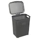 image 3 of 45L Plastic Laundry Basket Dirty Clothes Washing Storage Hamper with Handles & Lid | Grey | Grey