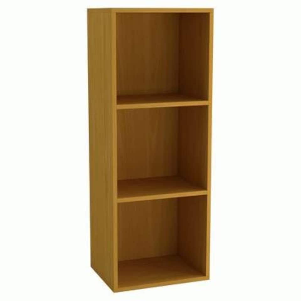 image 1 of 3-Tier Cube Shelving Unit Brown | Unit Colour: Beech