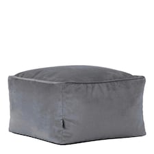 icon Amara Velvet Bean Bag Pouffe Charcoal Grey Grey