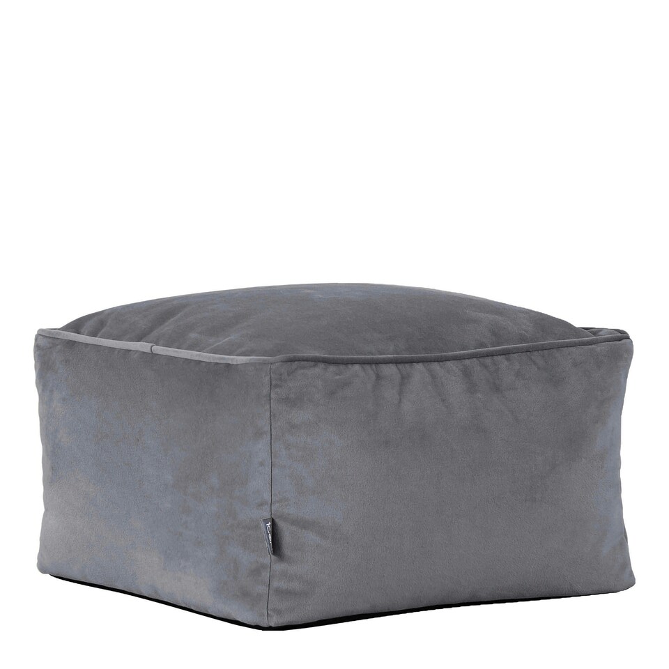 image 1 of icon Amara Velvet Bean Bag Pouffe Charcoal Grey Grey
