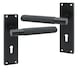 image 3 of Golden Grace Victorian T-Bar Knurled Lock Door Handle Set Matt Black Finish with 3 Lever Lock and Screws - 150mm